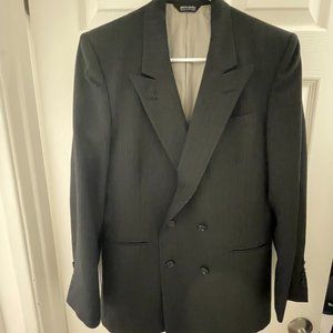 Vintage Men's Dark Blue Pinstripe Pierre Cardin Suit Blazer